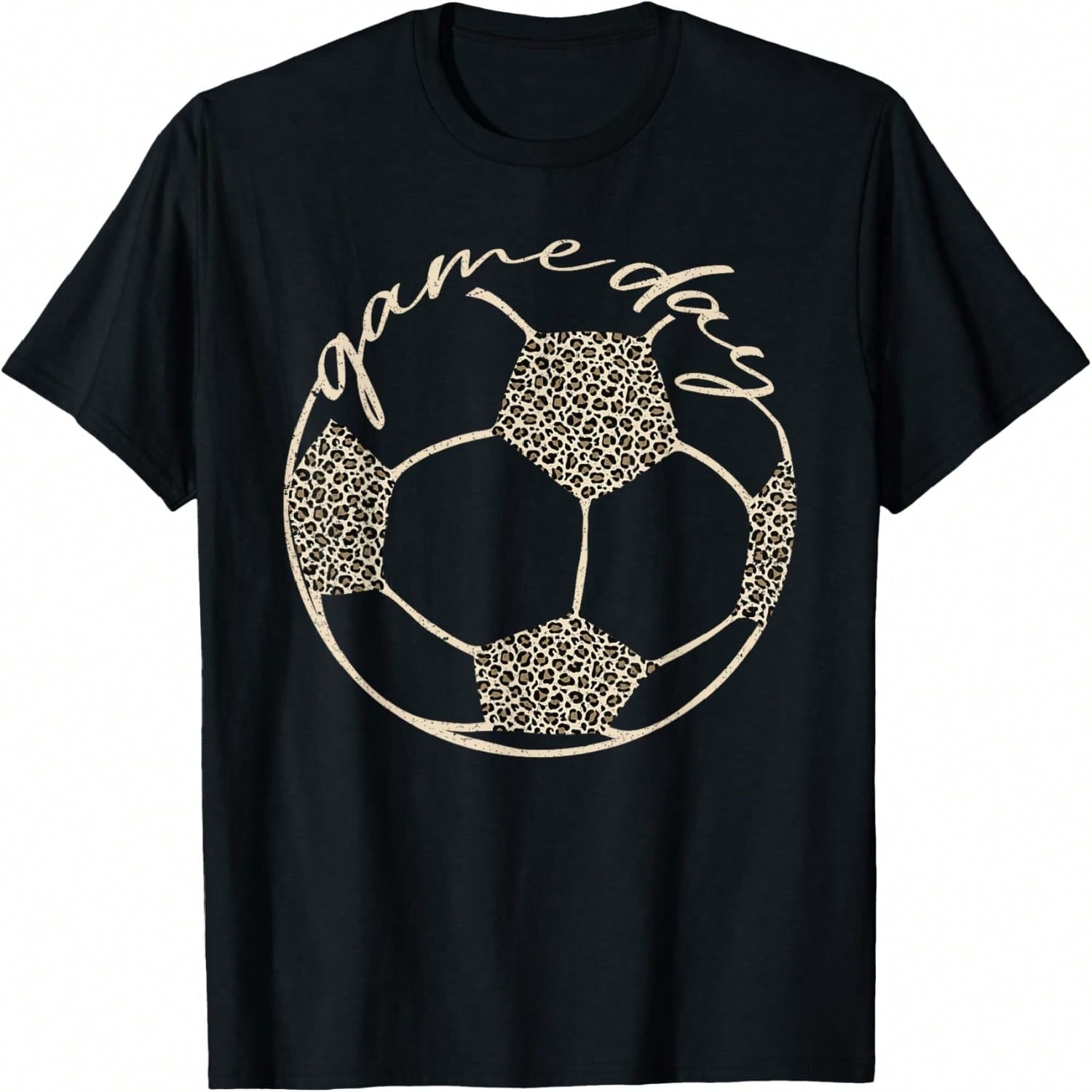 Soccer Game Day Women Leopard Cheetah Print Soccer Fan T-Shirt S разноцветный