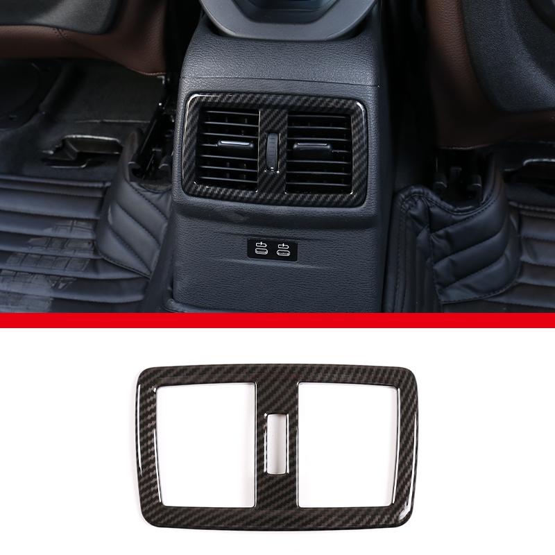 Für BMW X1 F48 X2 F47 2016-21 ABS Kohlefaser Auto Hintere Reihe Klimaanlage Luftauslass Rahmen Dekorativer Aufkleber Auto Zubehör