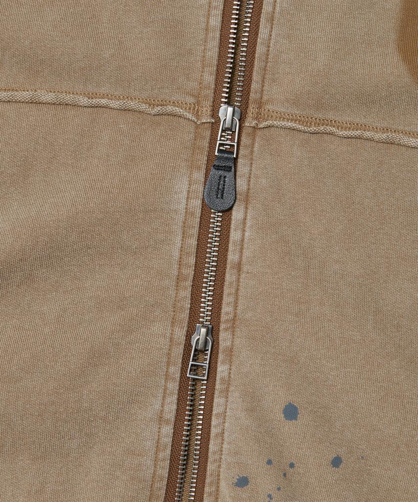 Nomanual Detached Patch Hooded Zip-Up - Washed Brown