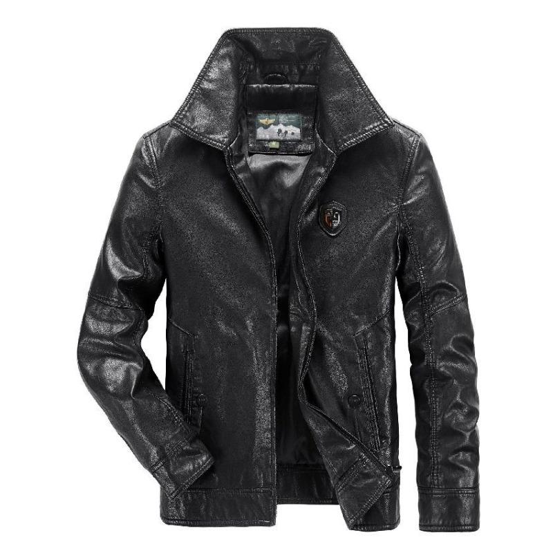 

Новая кожаная куртка мужская модная приталенная куртка с лацканами 4XL