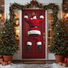 Festive Christmas Santa Claus Door Banner 71x35 Inch Decorative Polyester Holiday Door Cover for Indoor and Outdoor Decorations