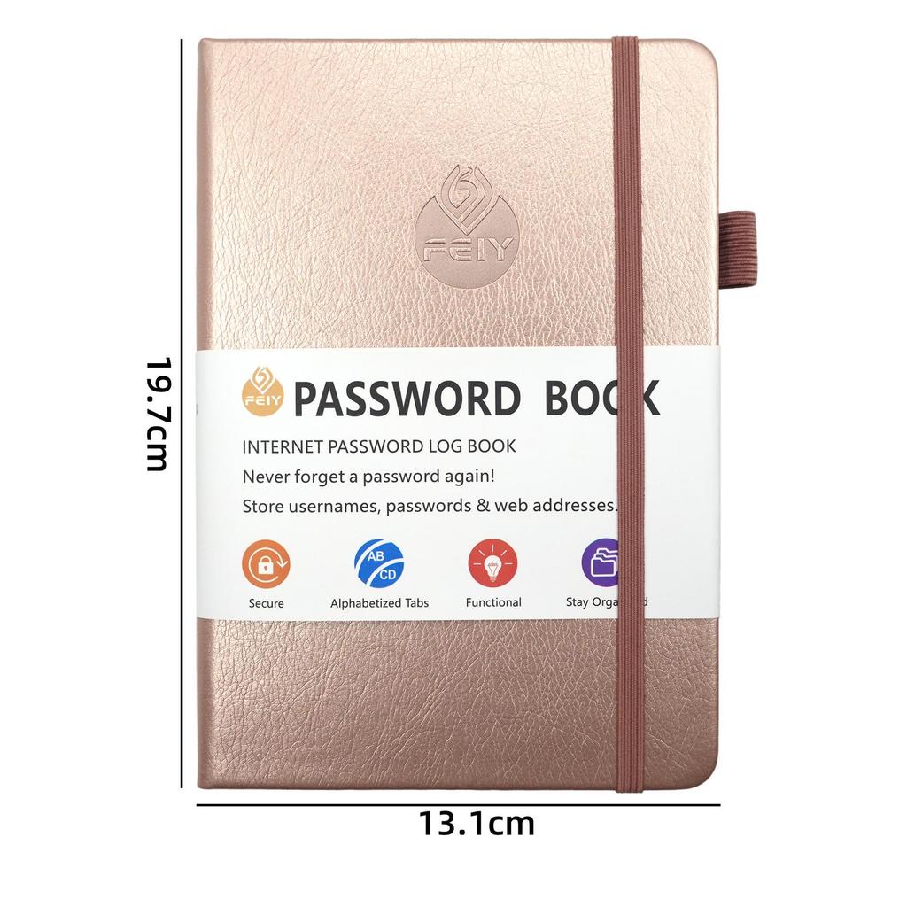 32K English Minimalist Password and Address Book with Cross-border Ribbon
