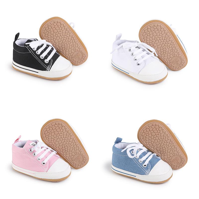 Canvas-Schuhe für Neugeborene: Gummi-Innensohle, Vor dem Laufen, 0-1 Jahr