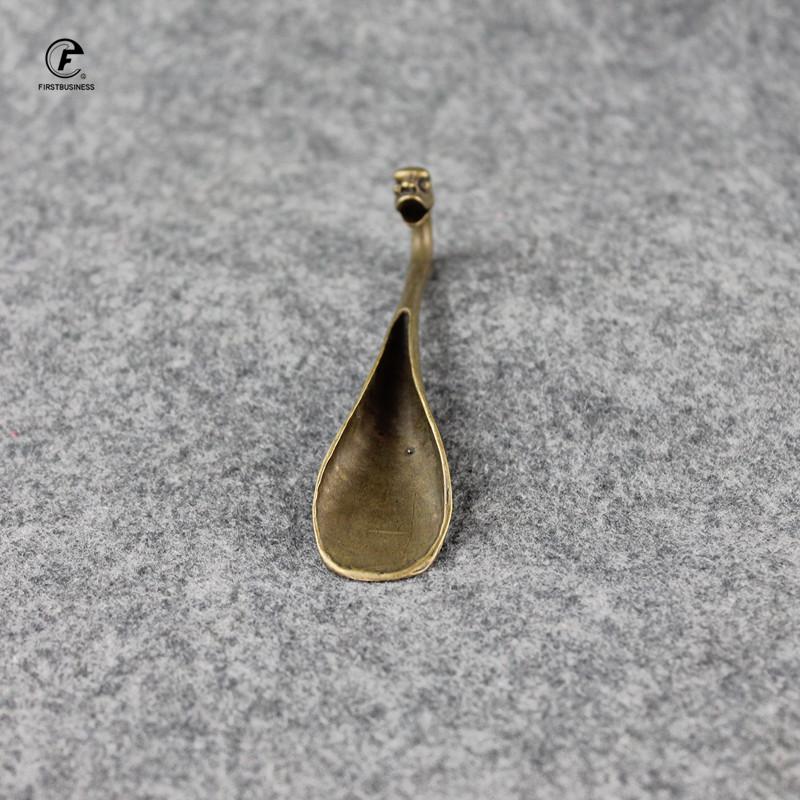 Tea Spoon Copper Luckly Pixiu Manual Exquisite Tea Scoops Teaspoon Teaware Accessories Tea Shovel for Home Teahouse Office