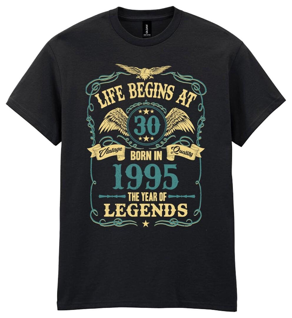 Life Begins At 30 Mens 30th T-Shirt Mens Womens Tees Top BORN In 1995 Legends  Birthday Gift 3XL