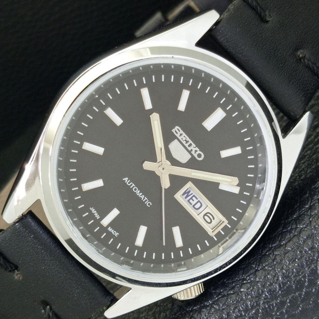 JAPAN VINTAGE SEIKO 5 AUTOMATIC REFURBISHED MENS BLACK DIAL WATCH A440542-9 Sk-a440542-1