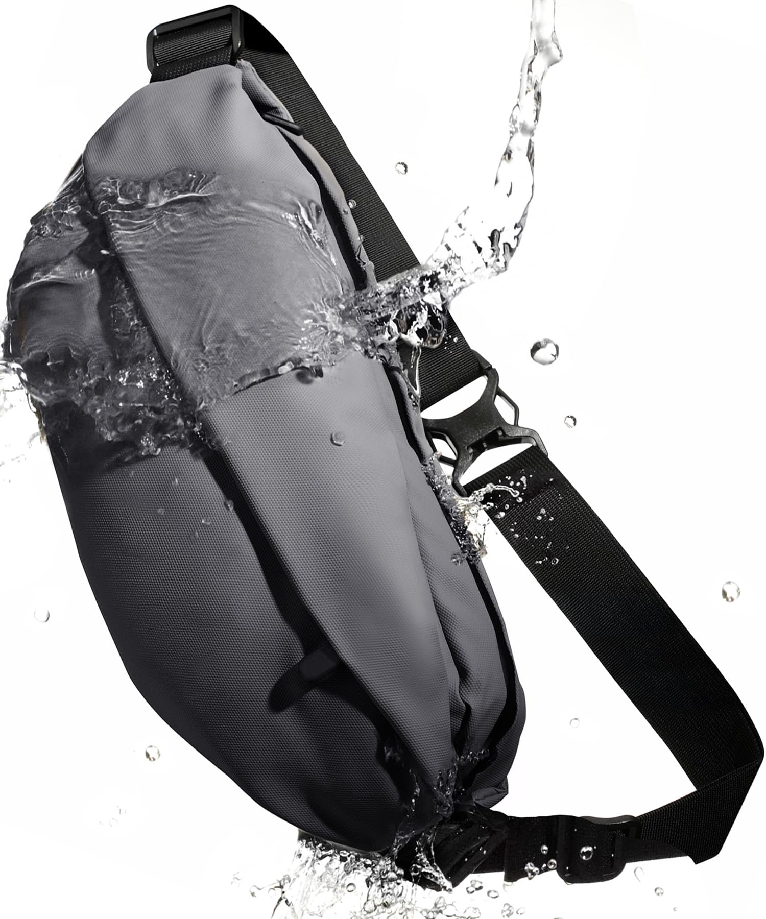 

Водонепроницаемая наплечная сумка с большой и водонепроницаемой молнией для международных путешествий и поездок на работу 12см 17см защита от карманников Мужская вместимость, серый