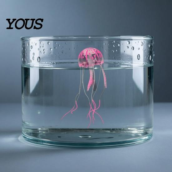 Decorative Jellyfish for Aquariums Aquarium Faux Jellyfish, Soft Silicone Fluorescent Realistic Floating Luminous Fish Tank Decor Saltwater Tanks
