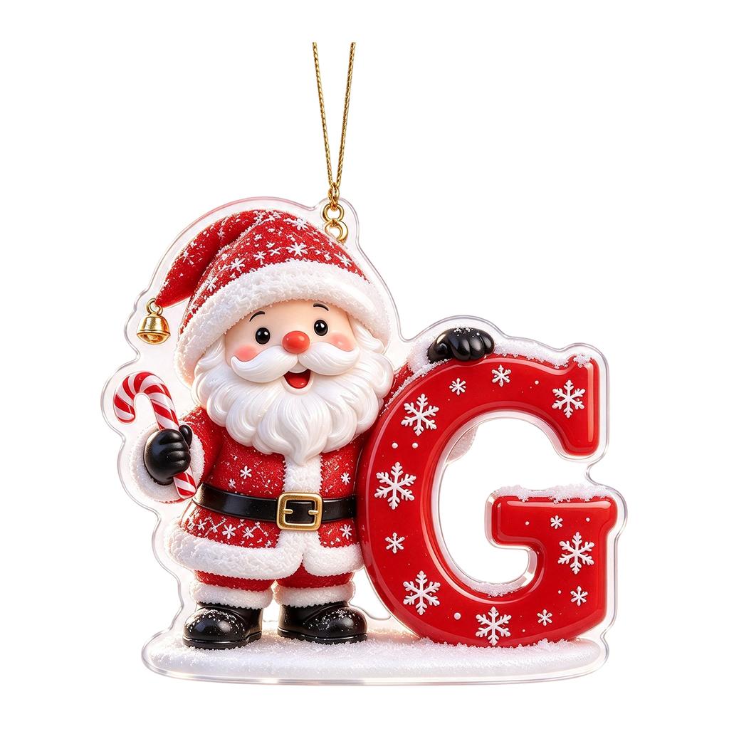 2D Acrylic Hanging Ornament with Theme Design for Christmas Tree Decor, Holiday Party Decoration and Gift