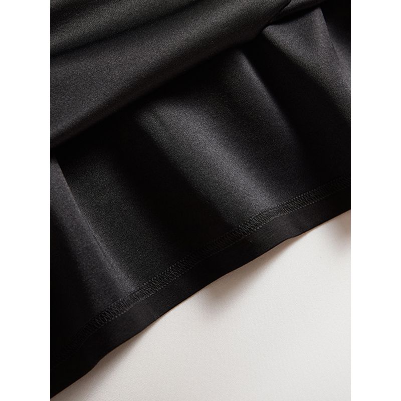 Little Fairy Pearl Black Dress! Foreign Trade Original Garment Women 2025 Summer Stretch Tencel Cotton Portable Slimming Dress