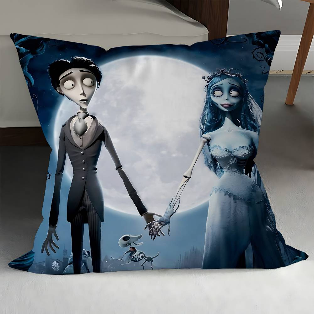 C-Corpse Bride Cartoon Personalized Picture Text Home Decorative Pillows Household Gifts 45x45cm