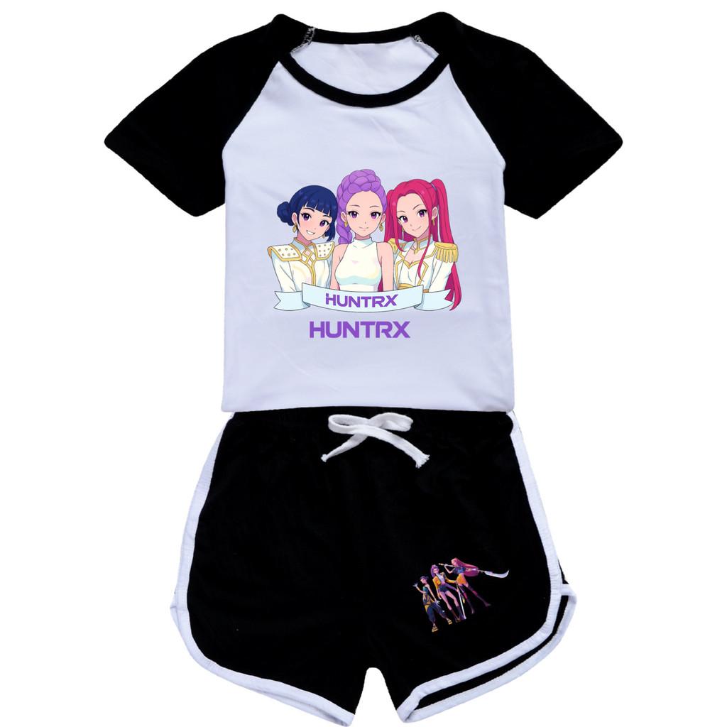 5026 Kids Girls POP Rumi Zoey Mira Print T-shirt Shorts Sport Tracksuit Clothes Set