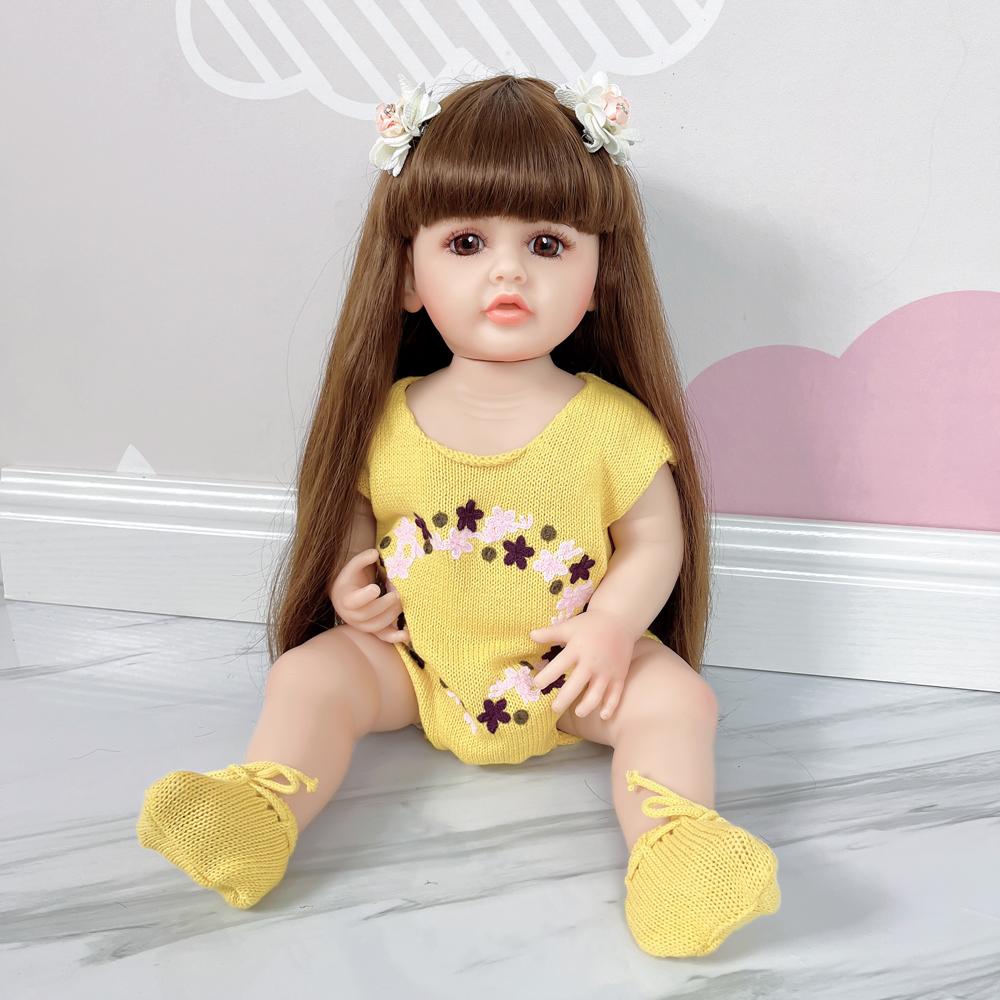 KEIUMI Reborn Doll Waterproof Full Silicone Vinyl Body Girl Bebe Reborn Dolls 55 Cm Birthday Gifts