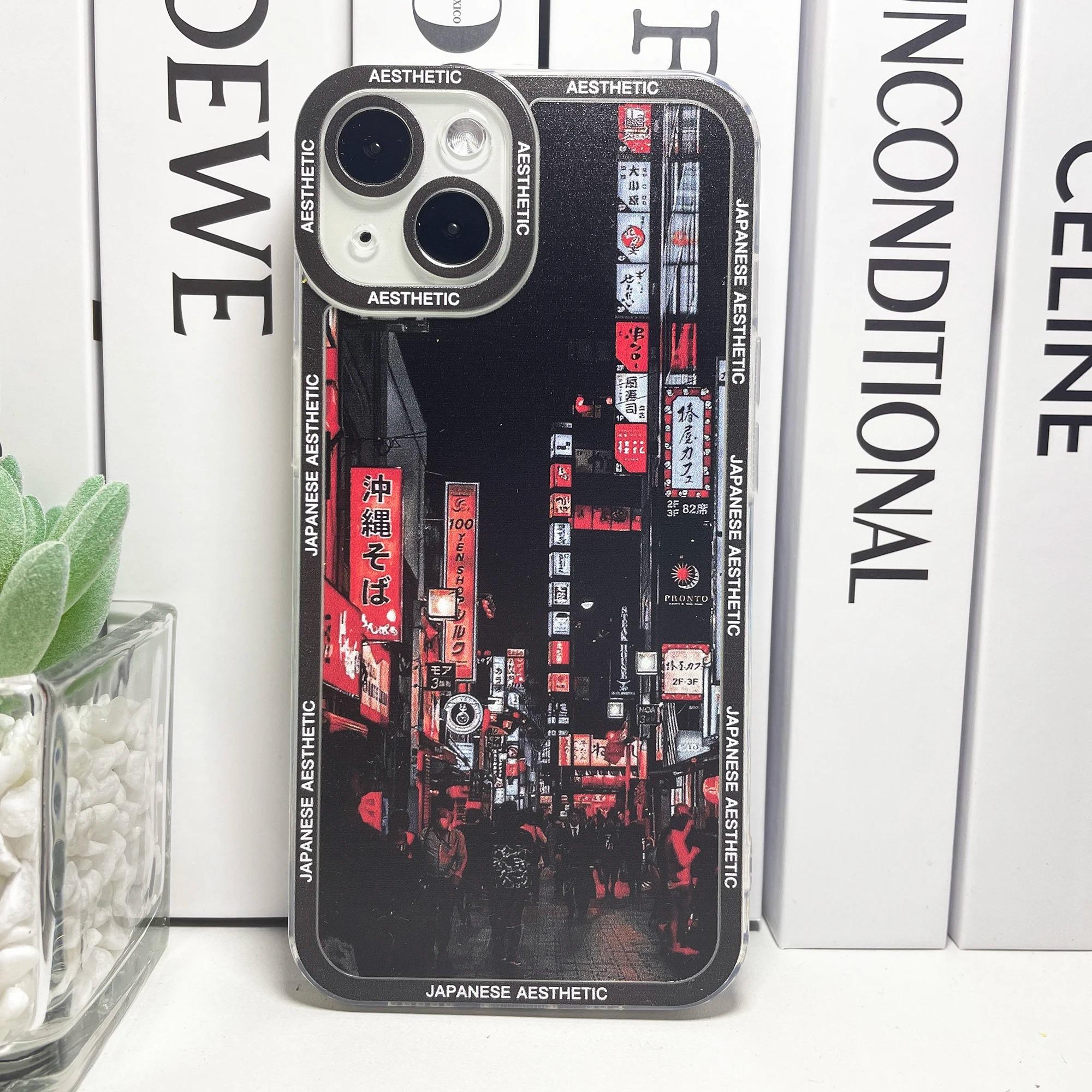

Japanese Aesthetic Tokyo Neon Lights City Street Phone Case For Samsung Galaxy S10 S20 S21 S22 S23 S24 FE Plus Ultra Note 20 Note 20 Ultra