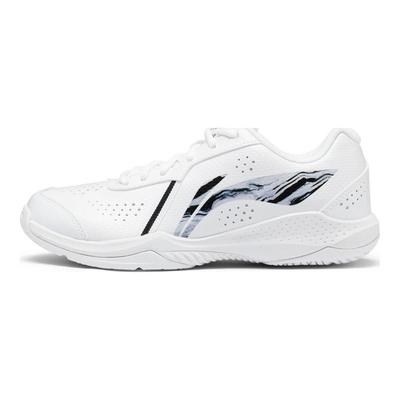 Li Ning Thunder LITE Synthetic Leather Slip Resistant Abrasion Resistant Low Top Badminton Shoes Unisex White AYTS020-7