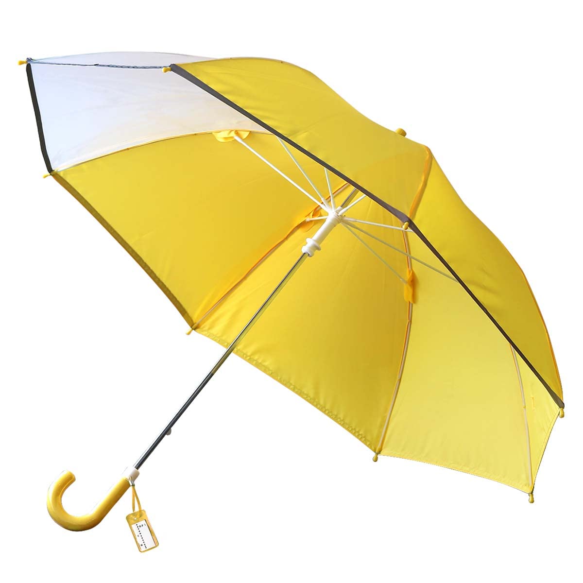 

Зонт Ombrage Диаметр 95 см Легкий Вес 300 г Прозрачное окошко для удобства просмотра спереди Поставляется со светоотражающей лентой Прочное стекловолокно Основная спица жёлтый