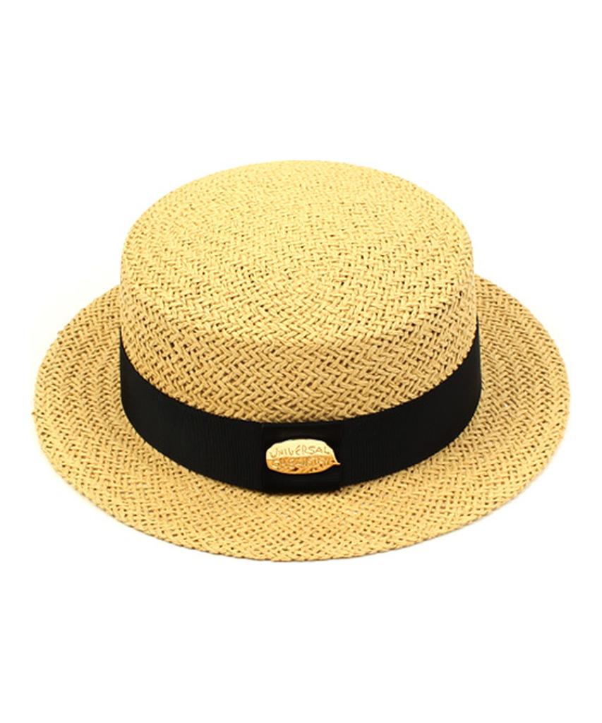 Beige Flat Short Panama Hat