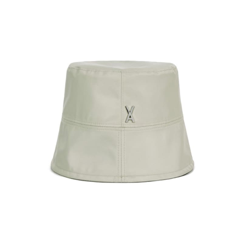 VARZAR Studded Drop Overfit Poly Bucket Hat Beige