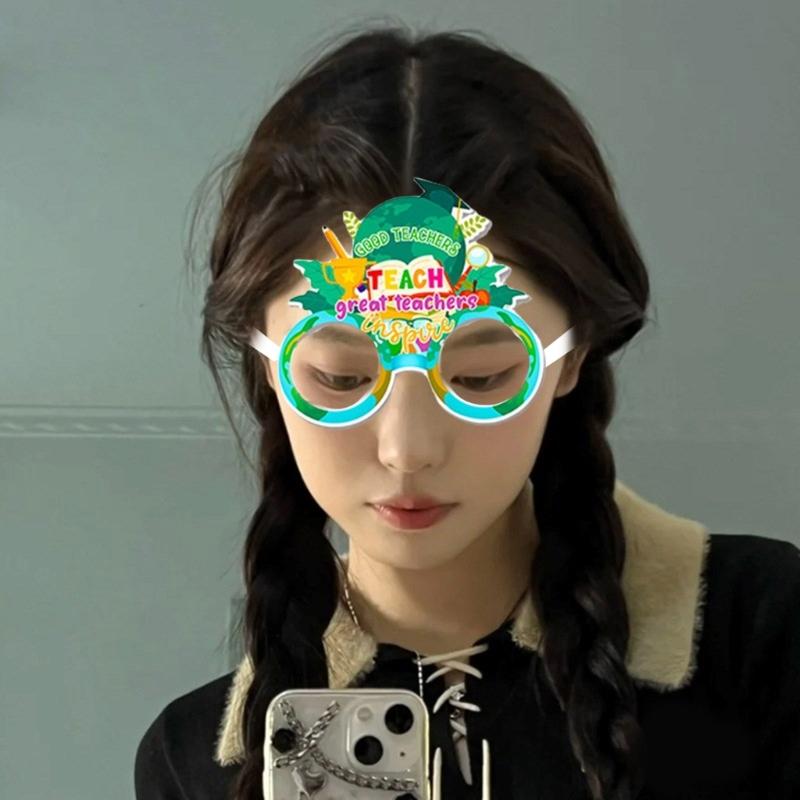 Set of 12 Teacher Appreciation Paper Eyeglasses Fun Teacher Eyewear for Fun and Festival Photo Booth Decorations