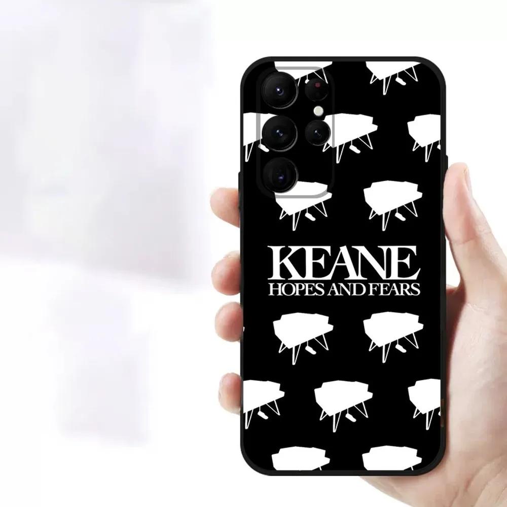 Music K-KEANE Phone Case For Samsung S23,23,22,30,21,10,9,Note20 Ultra,Lite,Ultra,5G,Plus,FE,Black Soft Case