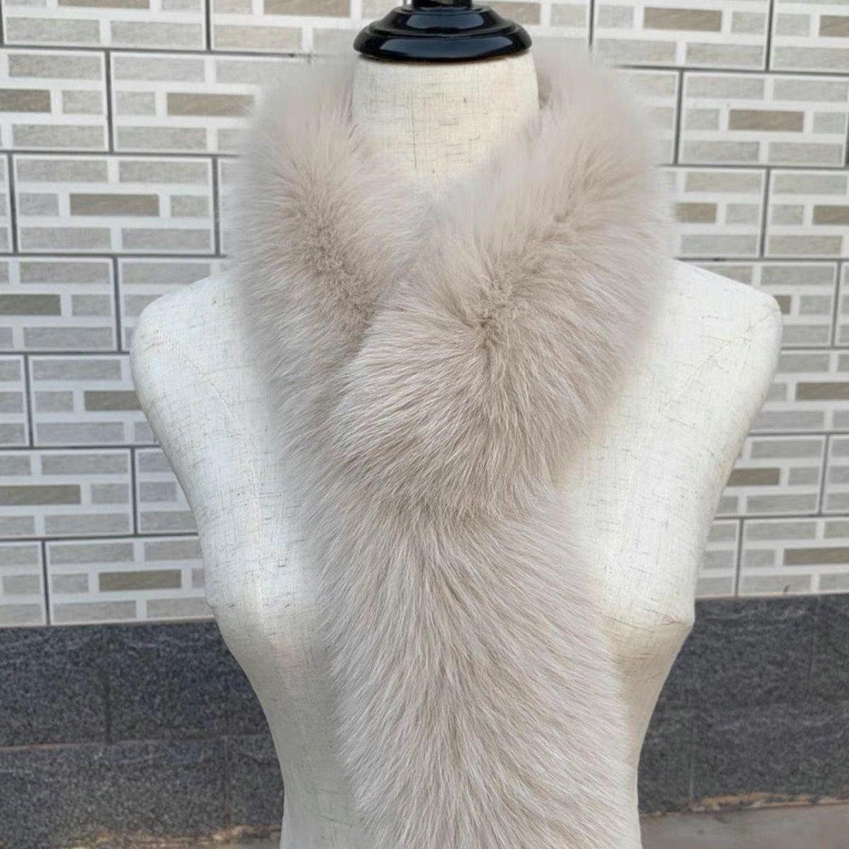 

Шарф из искусственного лисьего меха, женский осенне-зимний универсальный короткий меховой шарф, темпераментный женский шарф