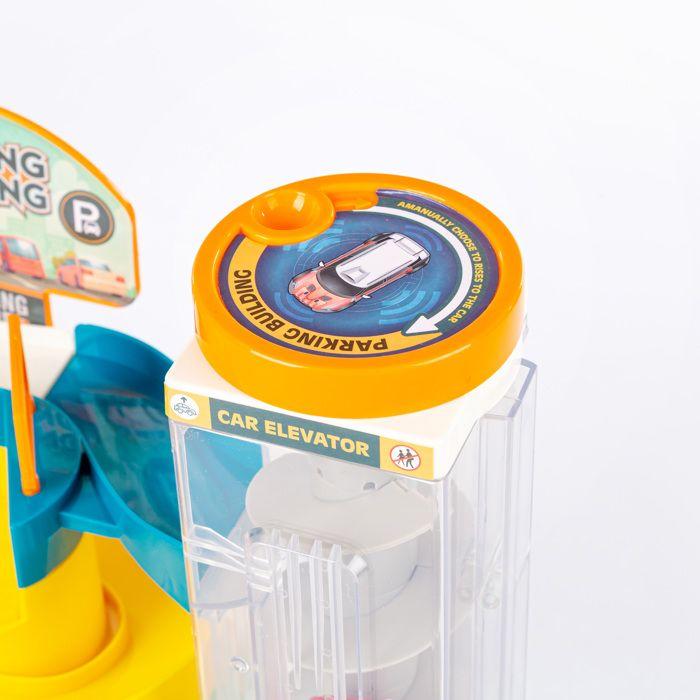 Multi-story Garage Helical Ramp, Elevator with Light and Sound + 6 Cars - Kinderplay (KP3496)