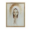 Mary's Prayer In Silence Mary's Prayer In Silence, 30X40 Cm, Wooden Frame Light Oak, Matte Paper 230 Gsm