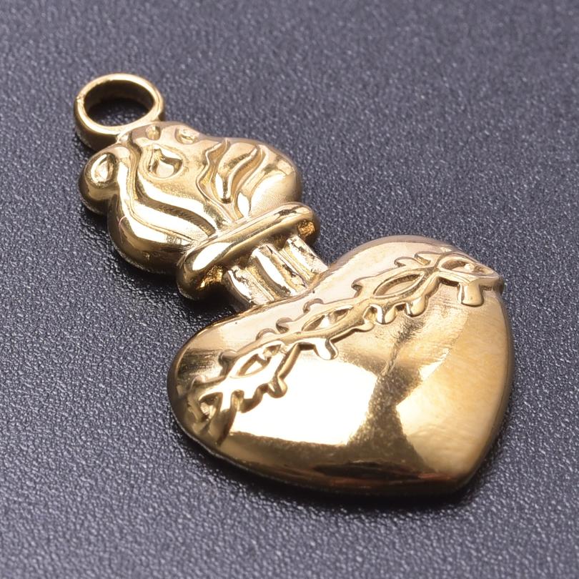 Love Stainless Steel Charm For Earring Making Supplies 6pcs Heart Jewelry Pendants Fashion Accessories DIY Couple Gift Bedeltjes