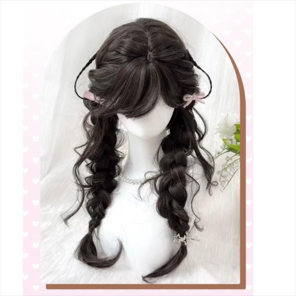2Pcs Ear Rabbit-style Handmade Braids Pony Tails Long Twist Braid Hairpiece  for Women