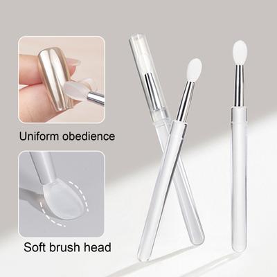 5Pcs Silicone Nail Art Brush Lint-free Mirror Powder Applicator Multifunctional Makeup Applicator Brush for Lipstick Eyeshadow Sequins Professional
