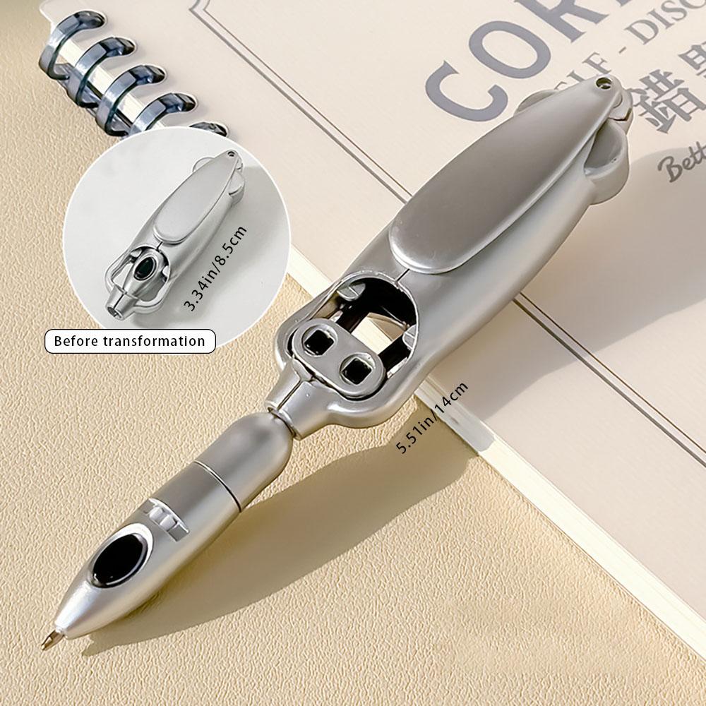 

Deformable pen decompression stationery squid bizarre press type ballpoint pen Silver / Gray чорний