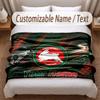 South Sydney Rabbitohs Printed Flannel Blanket Custom Name Text Soft Warm Throw For Bedroom Holiday Gift