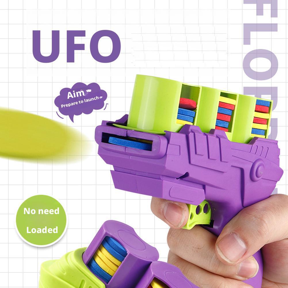 Children Flying Saucer Guns Carrot Flying Disc Launcher Toy Safety EVA Flying Disc Gun Kid Outdoor Game Toys