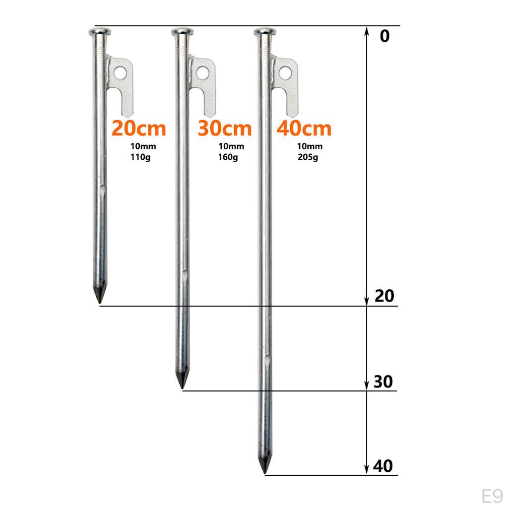 4 Piece Stainless Steel Strength, Camp Canopy, Awning, Rock Stakes, 10mm Dowel