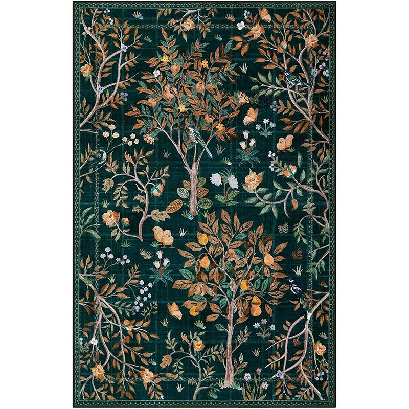 Green Living Room Carpet Forest Tree Carpets Yellow Leaves Thanksgiving Rug Home Decoration Rugs for Bedroom Bedside Floor Mat