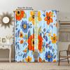 2 pcs   versatile polyester transparent curtains for home decoration Sunflower Orange Floral Peel & Stick for use in bedrooms and