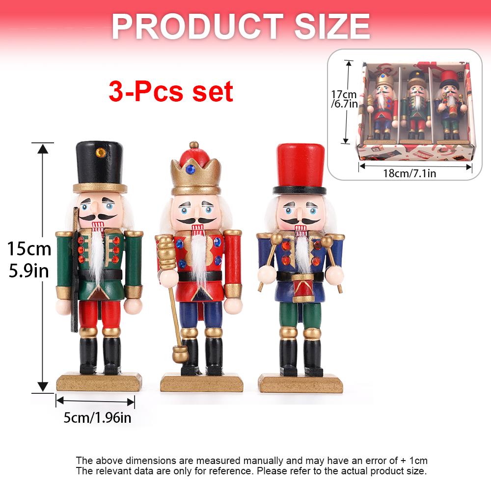 15CM Christmas Nutcracker Puppet Soldier Set Handcrafted Nutcracker Soldier Decoration Christmas New Year Festival decoration