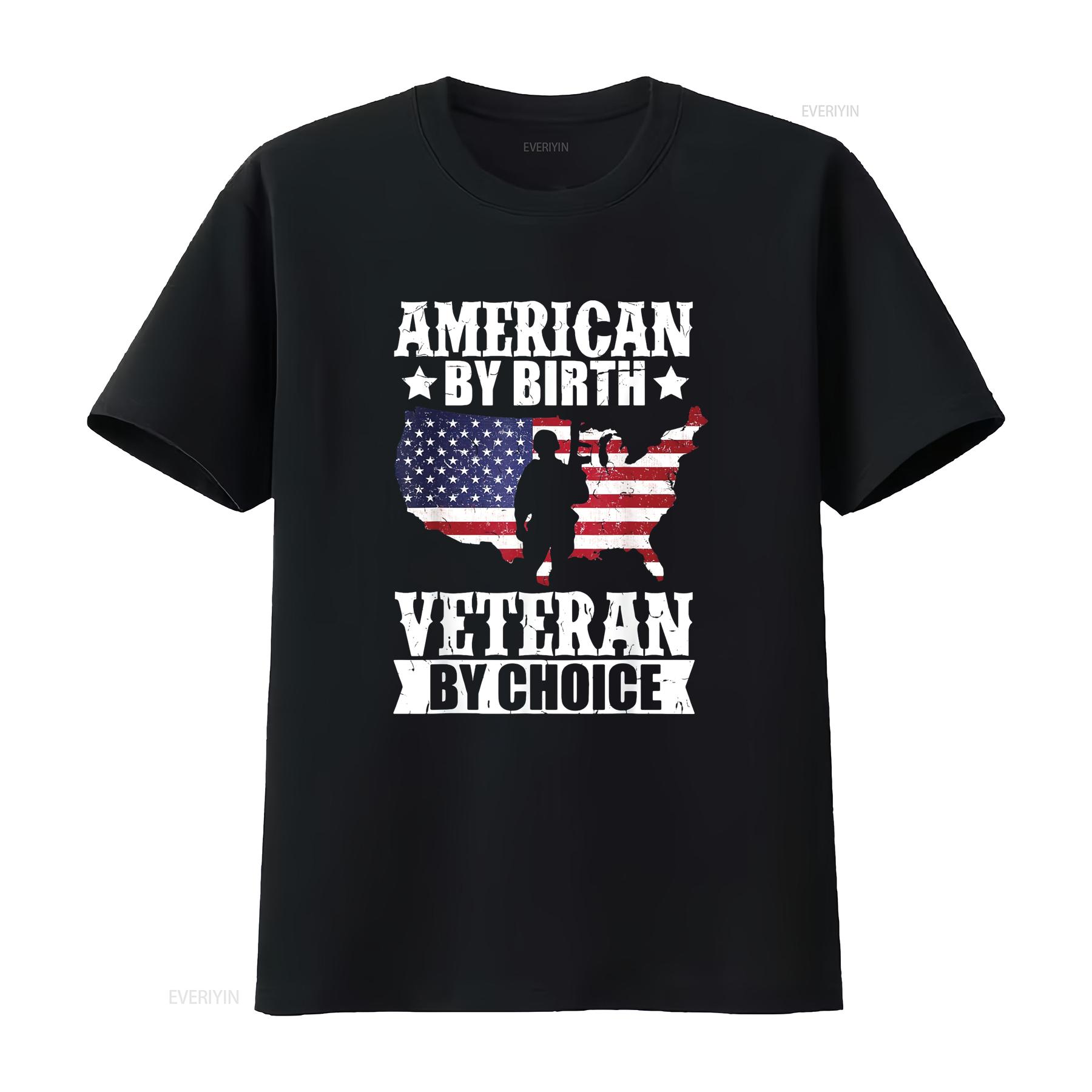 

Womens American By Birth Veteran Choice US Flag Veterans Day T Shirt Black 2X Large vintage Washed Stylish Versatile 4XL