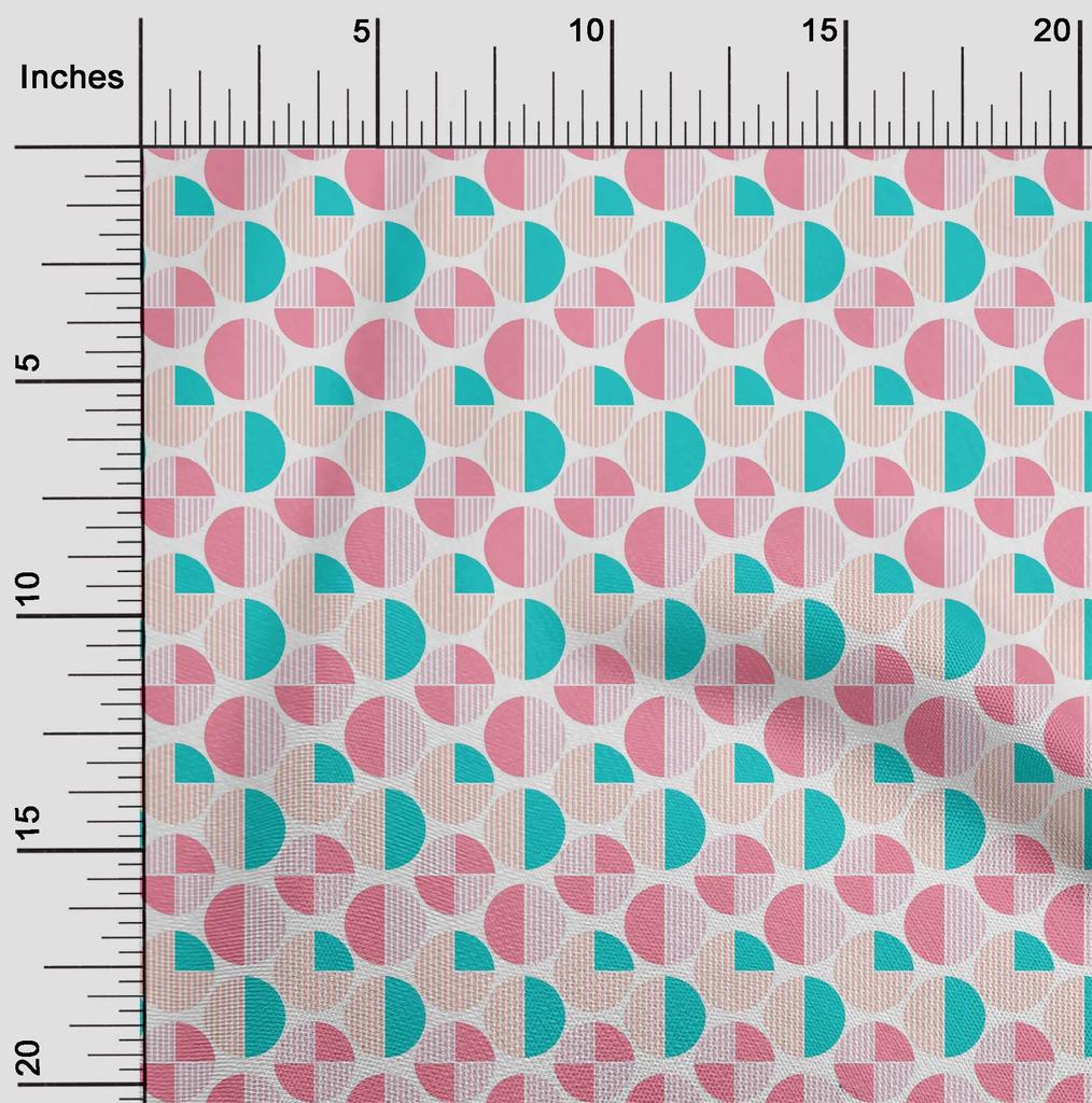 oneOone Cotton Flex Fabric Circle Geometric A  Printed Craft Fabric BTY 40 Inch