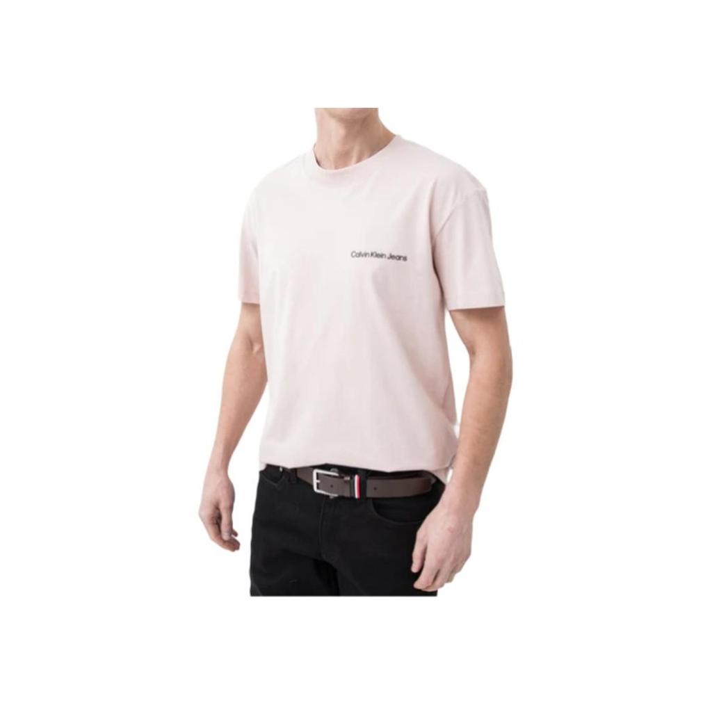 Calvin Klein Logo Round Neck Pullover Short Sleeve T-Shirt Men T-Shirts Pink J30J324671-TF6