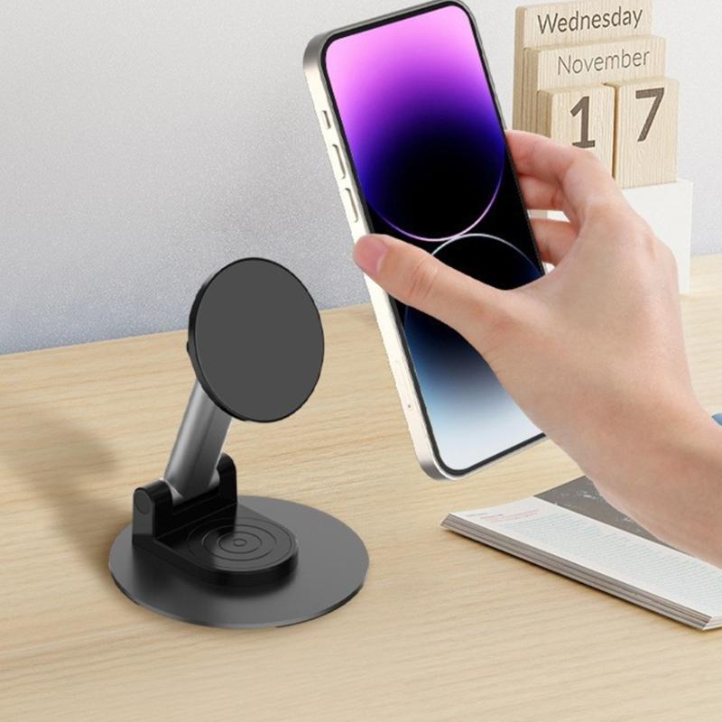 Support Téléphone Magnétique pour Téléphone 16 15 14 Support Téléphone de Bureau Rotatif à 360 Degrés Support de Table pour Téléphone Portable