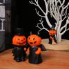 Material Resin Halloween Demon Miniature Figures Decor Set With Pumpkin Broom