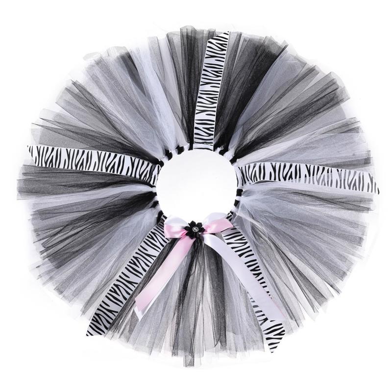 4Pcs Zebra Costume Set Zebra Ears Headband Tail Tutu Skirt Bowtie for Kid Halloween Christmas Animal Cosplay Accessories