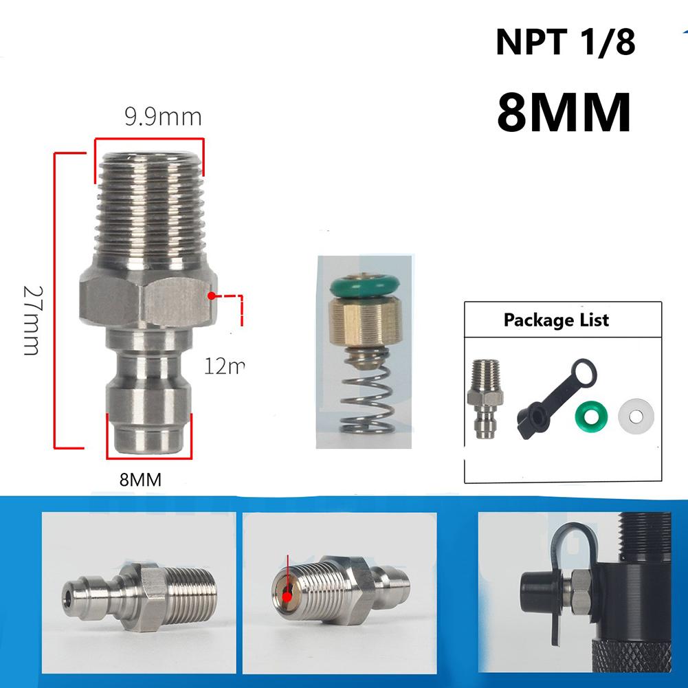 Quick Connector Kit Air Hose Fitting With Thread 8Mm Male Valve For Air Hose Accessories Easy Installation