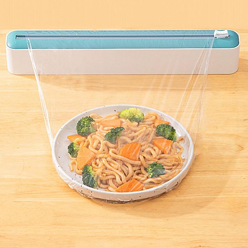 Food Wrap Dispenser Foil Cling Film Roll Baking Parchment Cutter Plastic Cutter Storage Holder Box Kitchen Tool Accessories