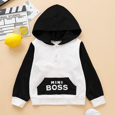New Toddler Kids Baby Boys Hooded Sweatshirts Infant Letter Blouse Hoodies Tops