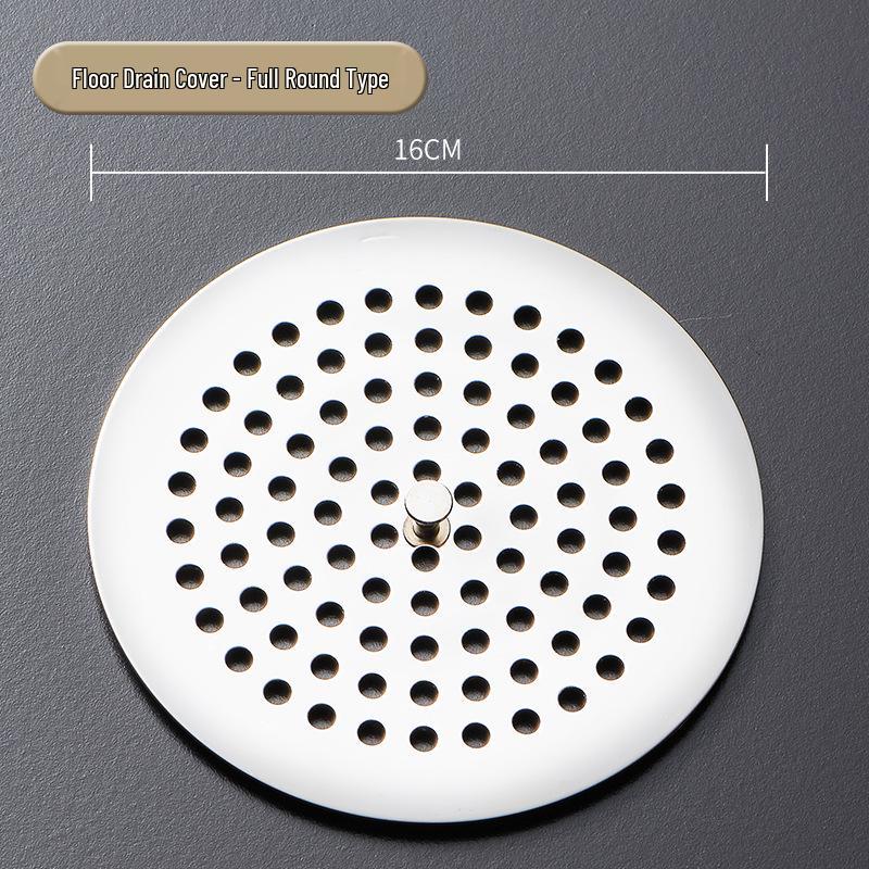 Stainless Steel Round Floor Drain Cover with Anti-Hair Filter and Handle for Hotel Bathrooms