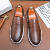 Large 48 Doudou shoes men's business casual leather shoes British foot cover waterproof new one-pedal loafers