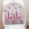 Plant Flower Butterfly Wall Sticker Bathroom Toilet Decor Living Room Cabinet Home Decoration Decals Beautify Self Adhesive Mura