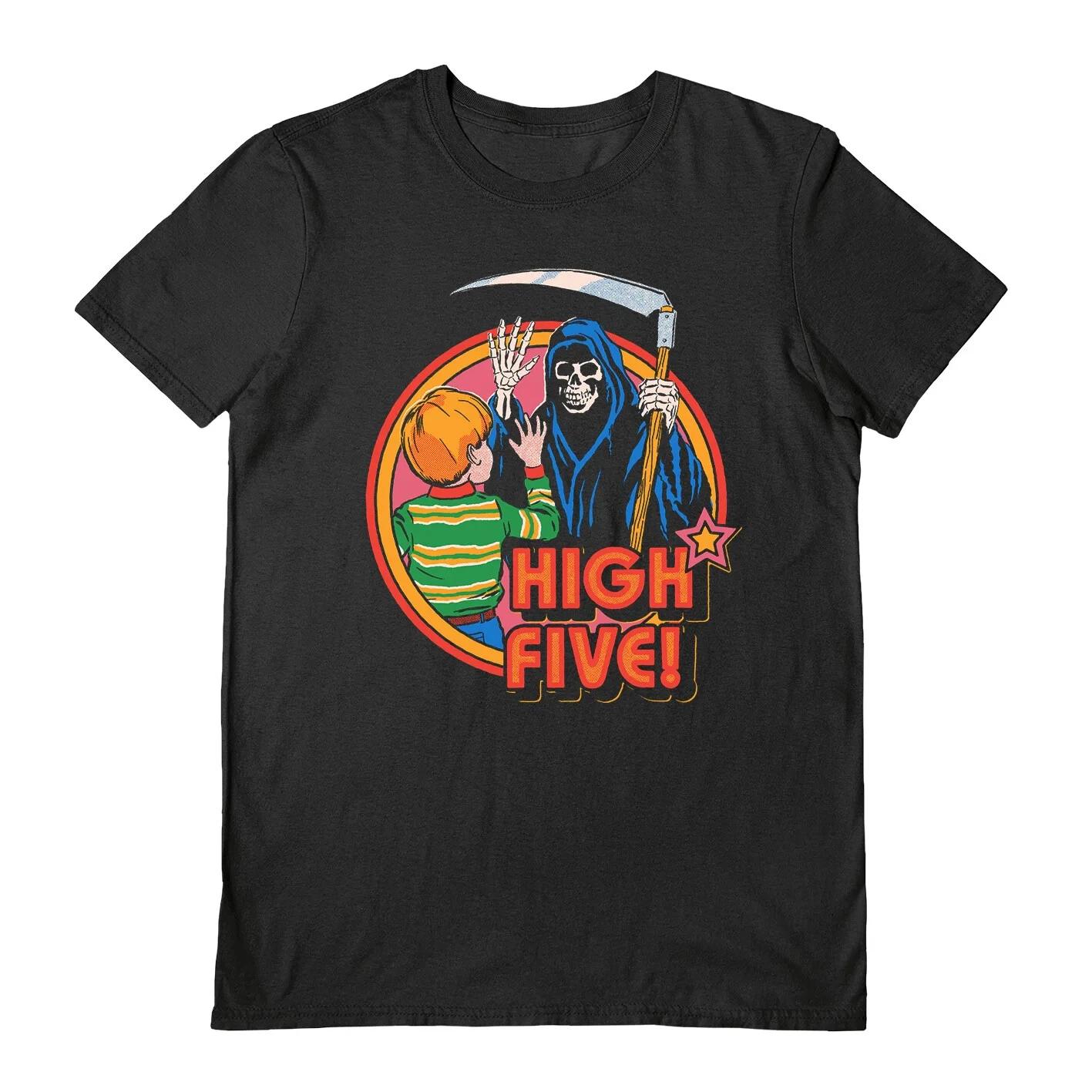 

Steven Rhodes 100% Cotton T-shirt Mens Tees Top - High Five! - Official Black Short Sleeve Tee S